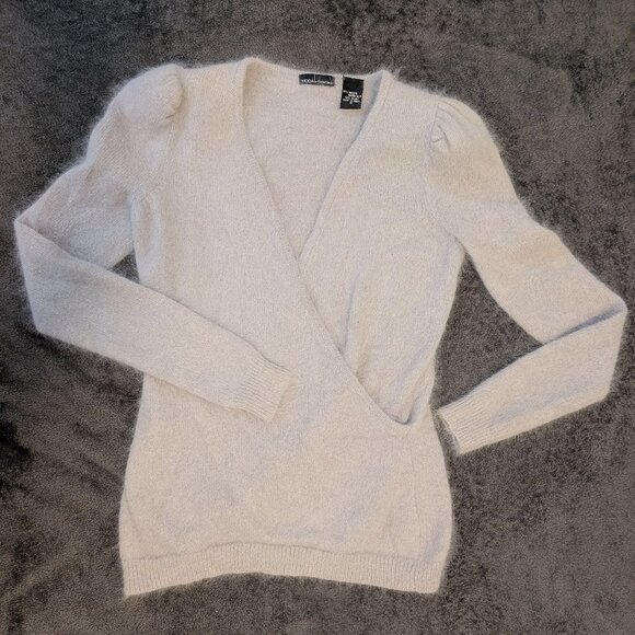 Soft & Cozy Angora Blend Suplice Sweater, Size Small, Light Gray - Picture 3 of 4